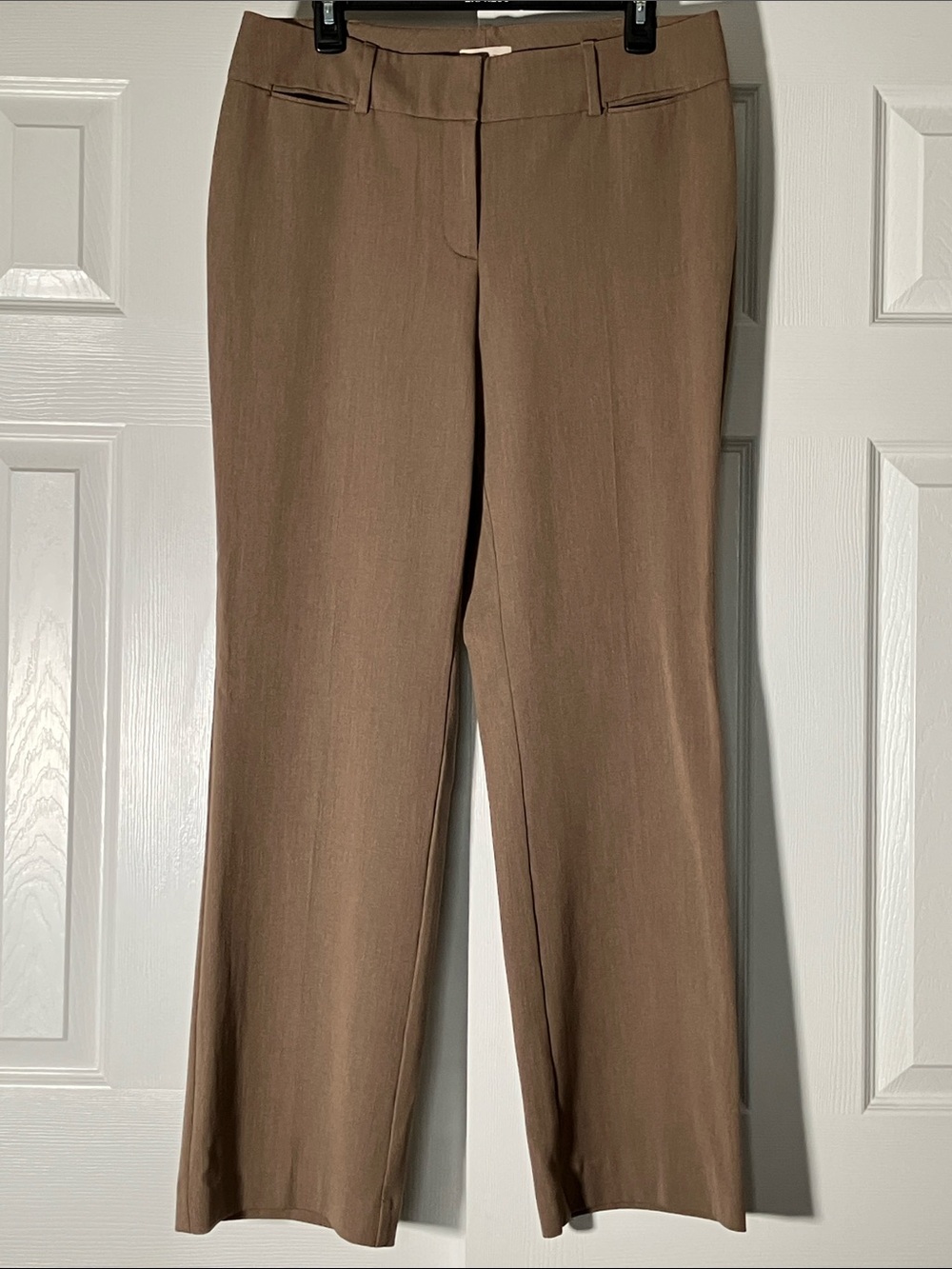 LOFT Taupe Straight-Leg Trousers